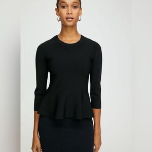 Babaton Black Peplum Blouse